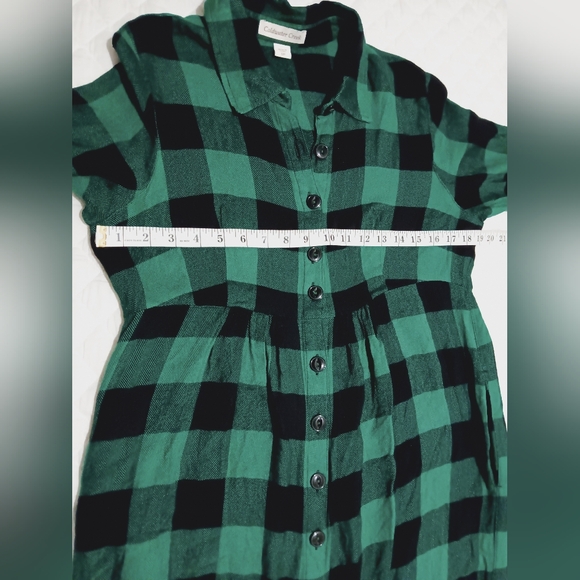Coldwater Creek Green and Black Plaid Midi Dress 12P - Picture 6 of 11